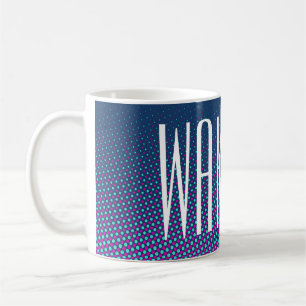 Funny Dots Pattern blau pink + Ihr Text Kaffeetasse