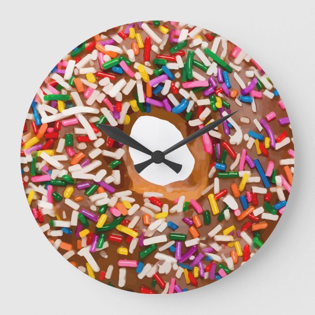 Funny Doughnut Kitchen Wall Clocks Große Wanduhr (Vorderseite)