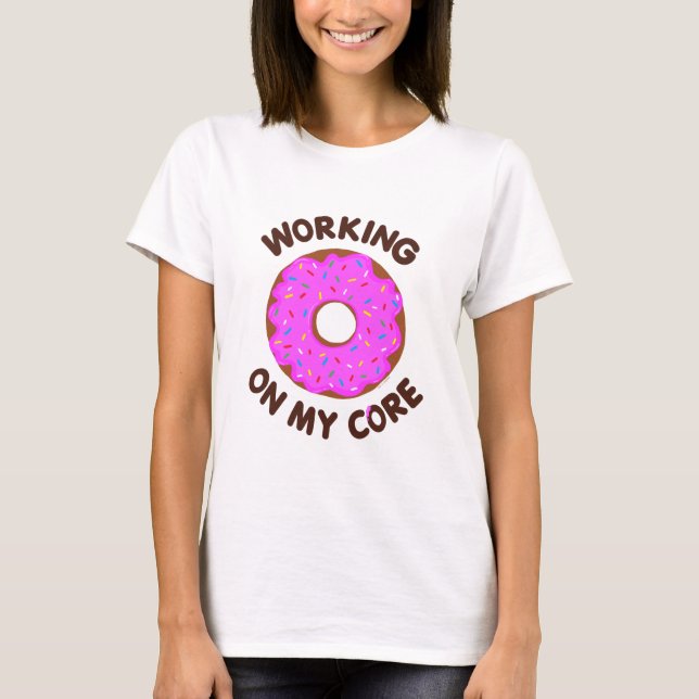 Funny Doughnut Workout T-Shirt (Vorderseite)