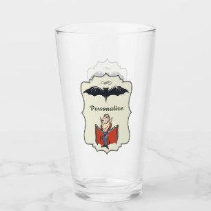 Funny Dracula Bat Halloween Personalisiertes Trink Glas