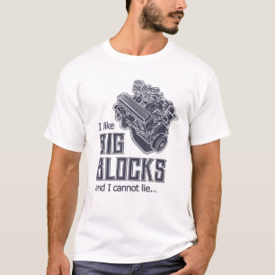 Funny Drag Racing I like Big Blocks Auto Mechanik T-Shirt