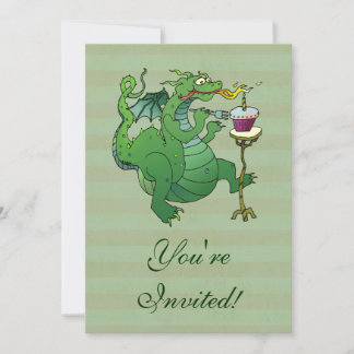 Funny Dragon bläst Birthday Candles Einladung