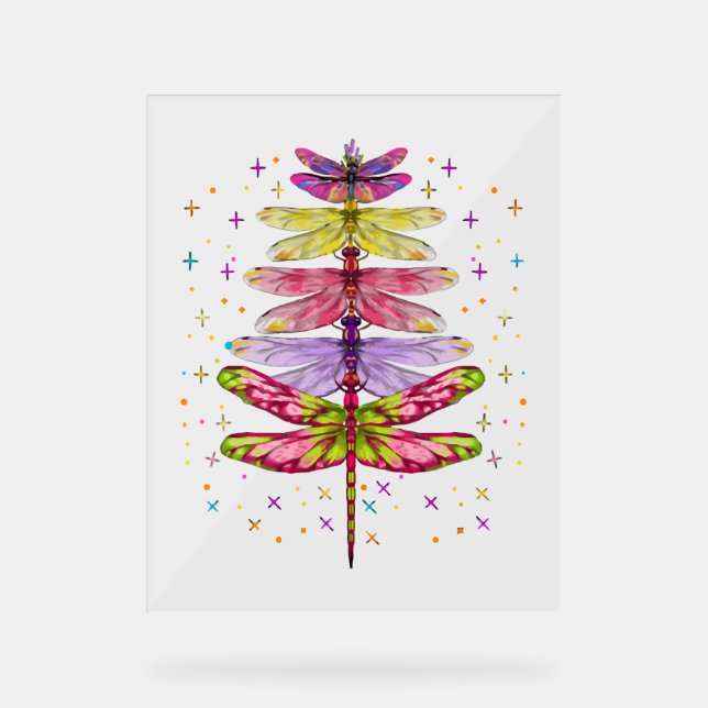 Funny Dragonfly Weihnachtsbaum Acrylschild (Vorderseite)