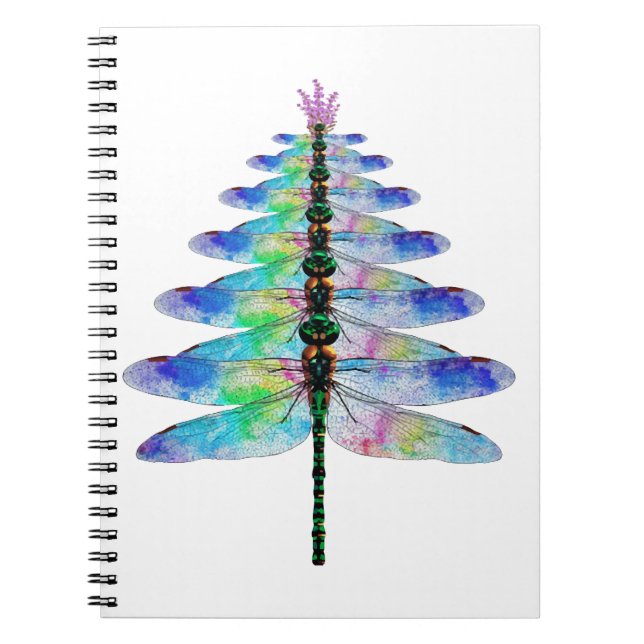 Funny Dragonfly Weihnachtsbaum Notizblock (Vorderseite)