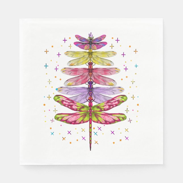 Funny Dragonfly Weihnachtsbaum Serviette (Vorderseite)