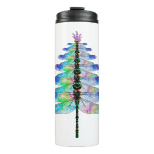 Funny Dragonfly Weihnachtsbaum Thermosbecher