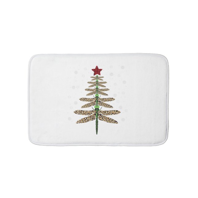 Funny Dragonfly Weihnachtsbaumschmuck Leopard Badematte (Vorderseite)