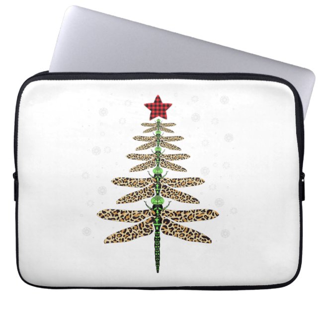 Funny Dragonfly Weihnachtsbaumschmuck Leopard Laptopschutzhülle (Vorderseite)