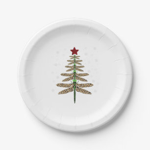 Funny Dragonfly Weihnachtsbaumschmuck Leopard Pappteller