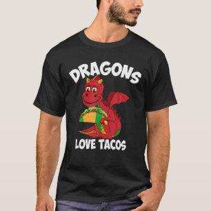 Funny Dragons Liebe Tacos Gift Cooles mexikanische T-Shirt