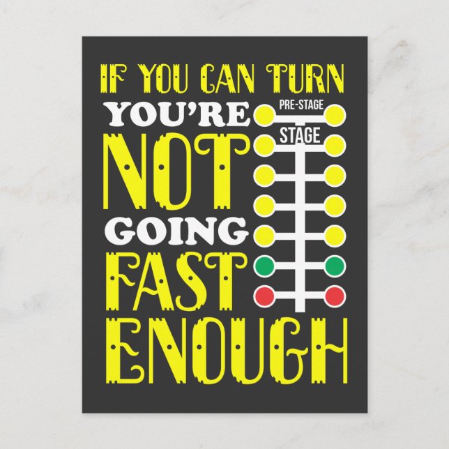 Funny Dragster Driver Race Car Enthusiasten Postkarte (Vorderseite)
