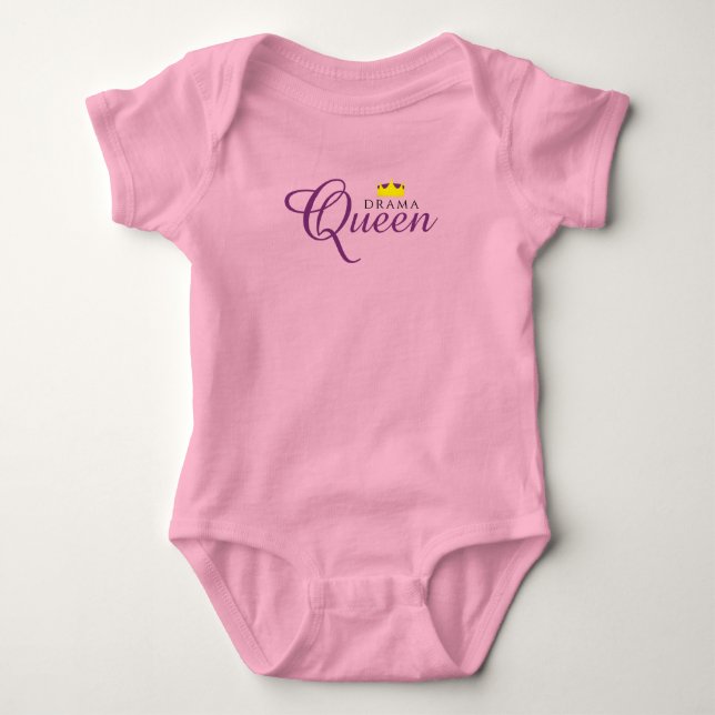 Funny Drama Queen mit Royal Crown Baby Strampler (Vorderseite)