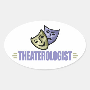 Funny Drama Theater Ovaler Aufkleber