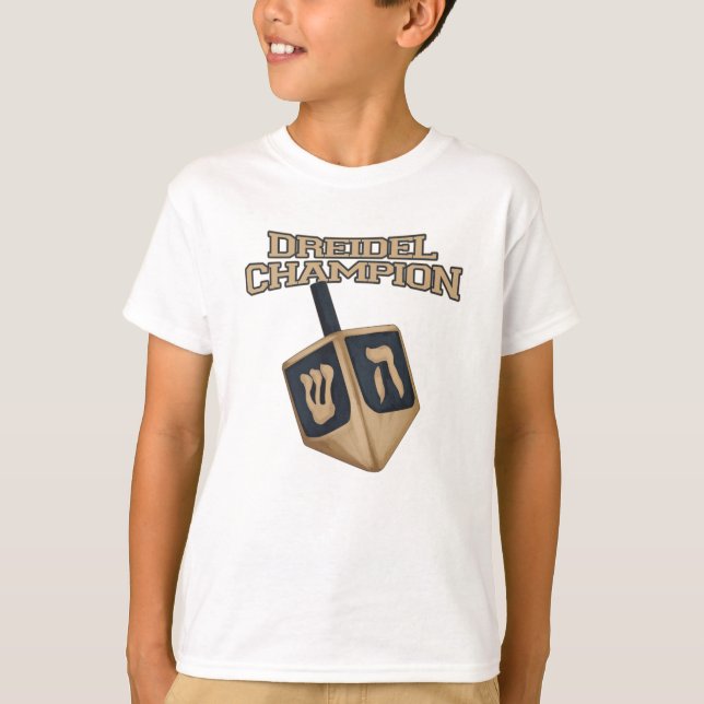 Funny Dreidel Champion Hanukkah Familienspass T-Shirt (Vorderseite)