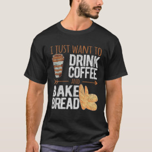Funny Drink Coffee Bake Brot Backbäcker Retro V T-Shirt