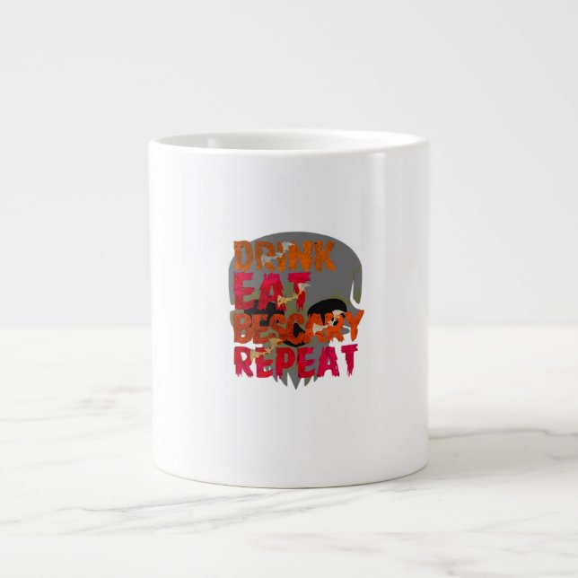 Funny Drink Eat Be Scary Halloween Design Creative Jumbo-Tasse (Vorderseite)