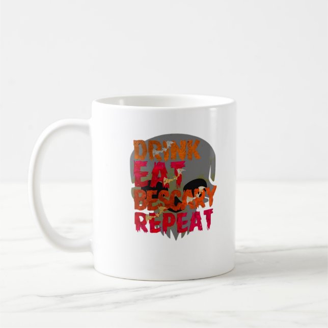 Funny Drink Eat Be Scary Halloween Design Creative Kaffeetasse (Links)