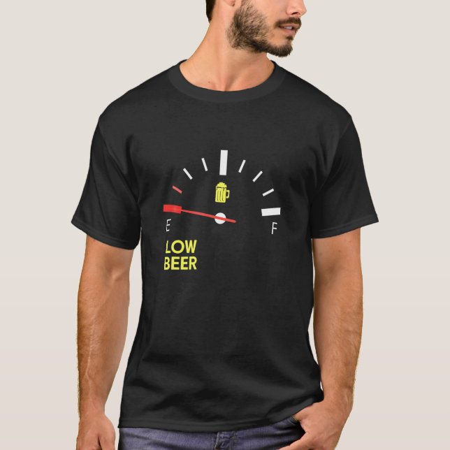 Funny Drink Low Beer Meter Bitte füllen Sie das Fo T-Shirt (Vorderseite)