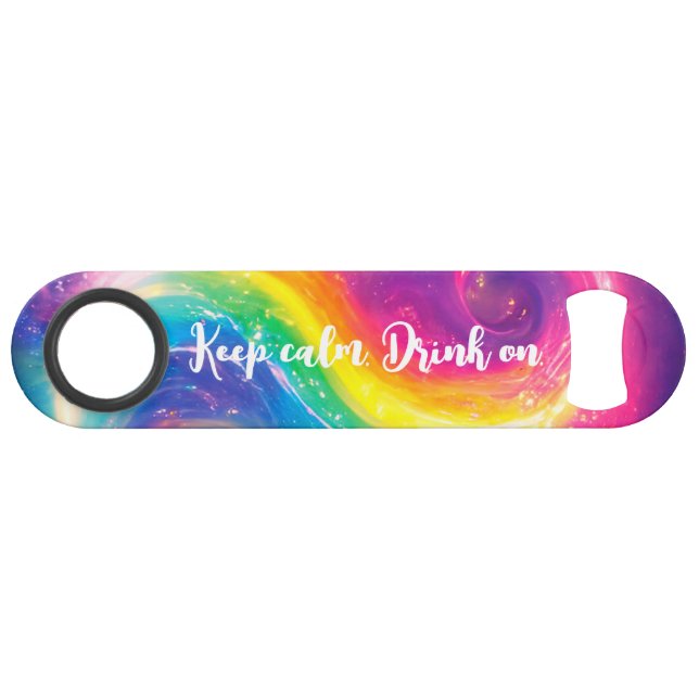 Funny Drink Rainbow Krawatte-Dye Galaxy Behalt Cal Speed Flaschenöffner (Vorderseite (Horizontal))