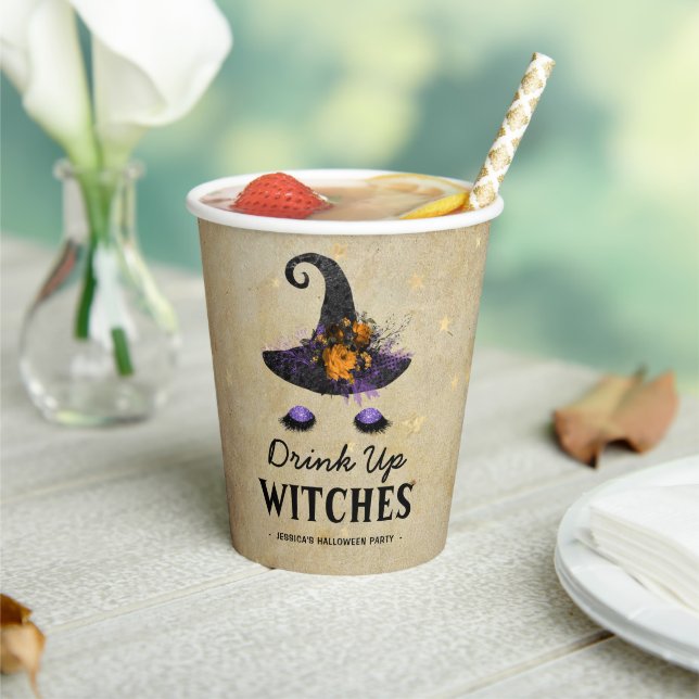Funny 'Drink Up Hexen' Erwachsenes Halloween-Party Pappbecher (In Situ)