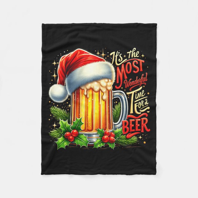 Funny Drinking Christmas Santa Beer Lovers Trend N Fleecedecke (Vorderseite)