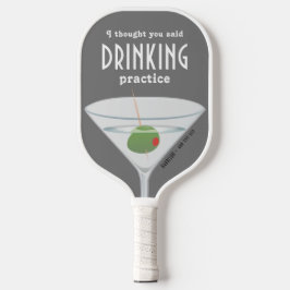 Funny Drinking Practice Martini Gray Pickleball Schläger