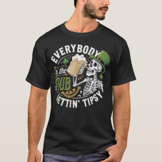 Funny Drinking Skeleton St. Patrick's Day T-Shirt