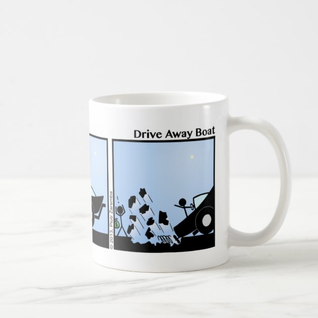 Funny Drive Away Boot Stickman Tasse - 109 (Rechts)