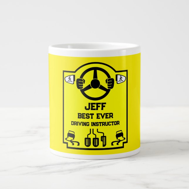 Funny Driving Instructor Gift Jumbo-Tasse (Vorderseite)