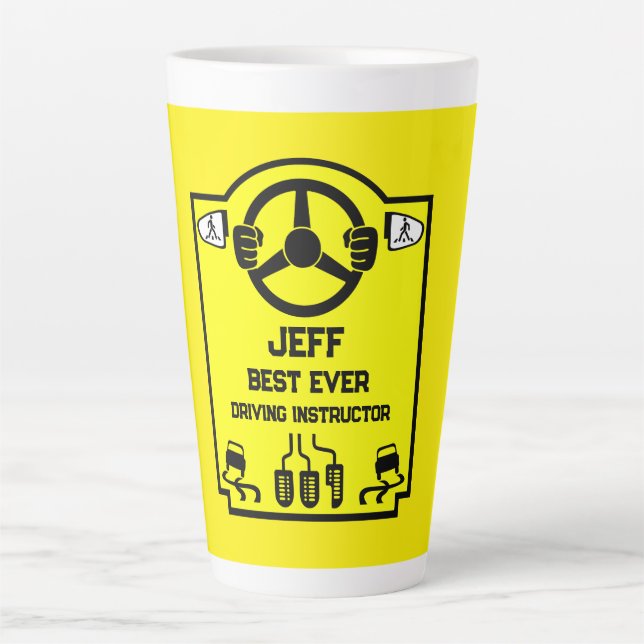 Funny Driving Instructor Gift Milchtasse (Vorderseite)