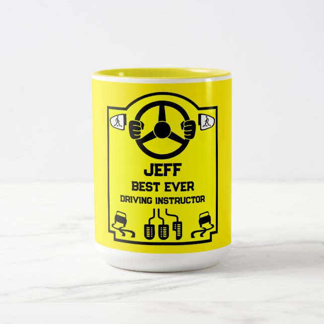 Funny Driving Instructor Gift Zweifarbige Tasse (Mittel)