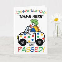 Funny Driving Test Herzlichen Glückwunsch Karte Cl