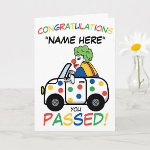 Funny Driving Test Herzlichen Glückwunsch Karte Cl
