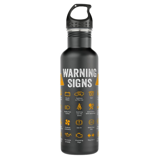 Funny Driving Warning Signs 101 Auto Mechanic Gift Edelstahlflasche (Vorderseite)