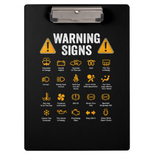 Funny Driving Warning Signs 101 Auto Mechanic Gift Klemmbrett