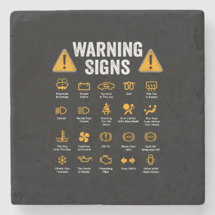 Funny Driving Warning Signs 101 Auto Mechanic Gift Steinuntersetzer