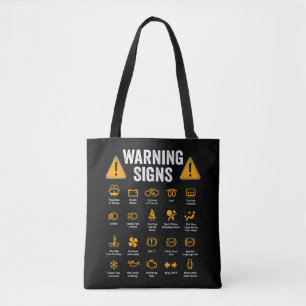 Funny Driving Warning Signs 101 Auto Mechanic Gift Tasche