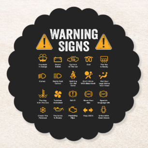 Funny Driving Warning Signs 101 Auto Mechanic Gift Untersetzer