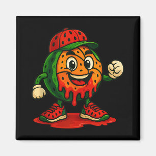 Funny Driving Watermelon Basketball Watermelon Da Magnet