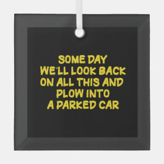 Funny Driving While Nostalgic Cautionary Quote Ornament Aus Glas
