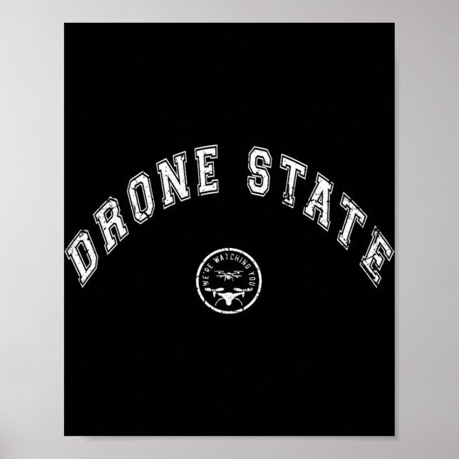 Funny Drone State Flying Secret Drone New Jersey W Poster (Vorne)