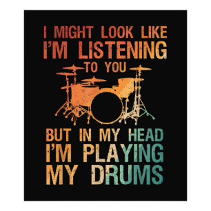 Funny Drummer Art for Men Drum Player Percus Fotodruck
