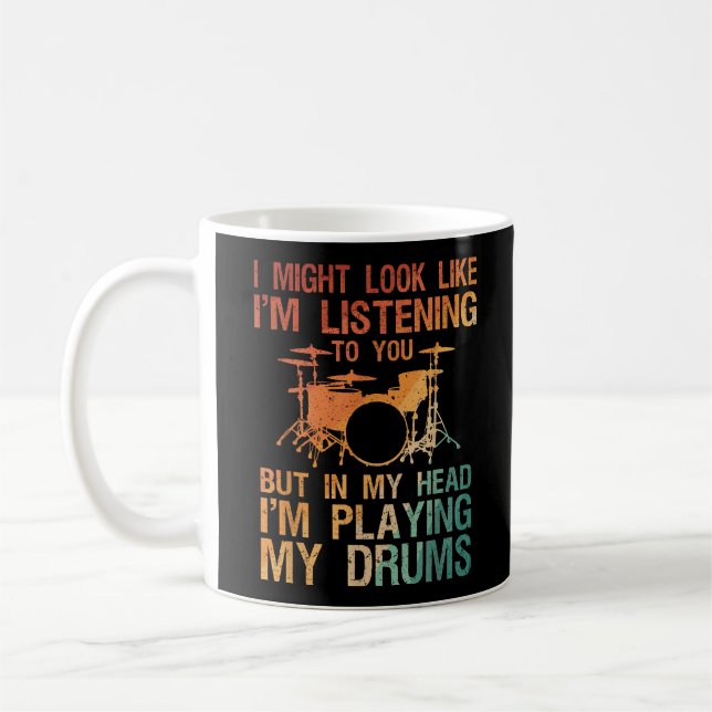 Funny Drummer Art for Men Drum Player Percus Kaffeetasse (Links)
