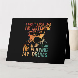 Funny Drummer Art for Men Drum Player Percus Karte