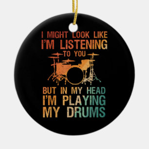 Funny Drummer Art for Men Drum Player Percus Keramik Ornament