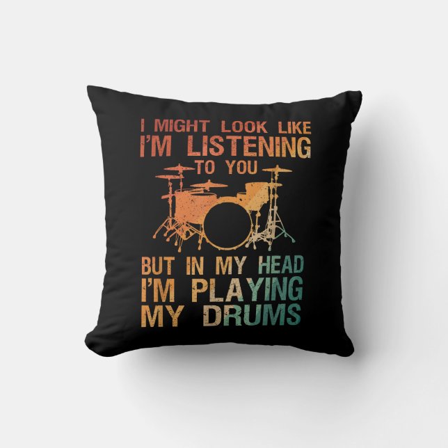Funny Drummer Art for Men Drum Player Percus Kissen (Vorderseite)