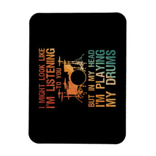 Funny Drummer Art for Men Drum Player Percus Magnet