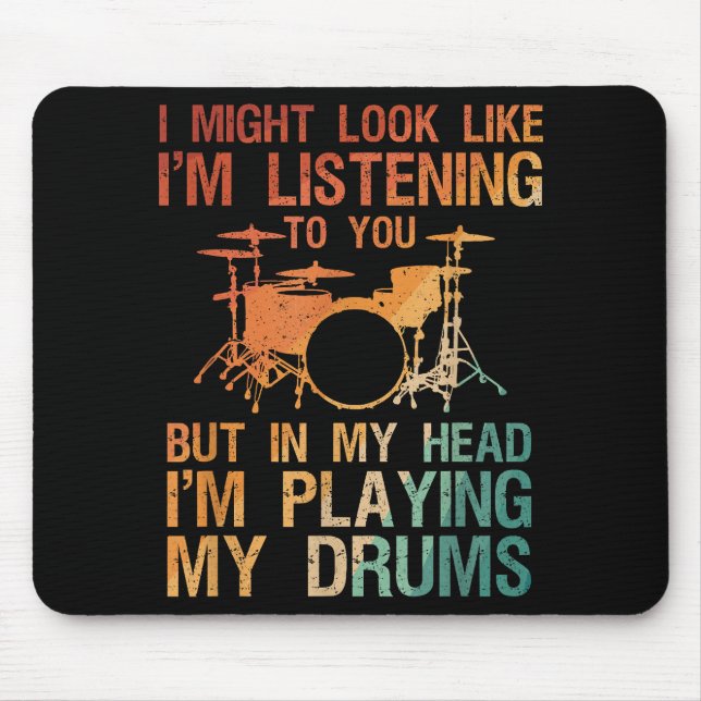 Funny Drummer Art for Men Drum Player Percus Mousepad (Vorne)