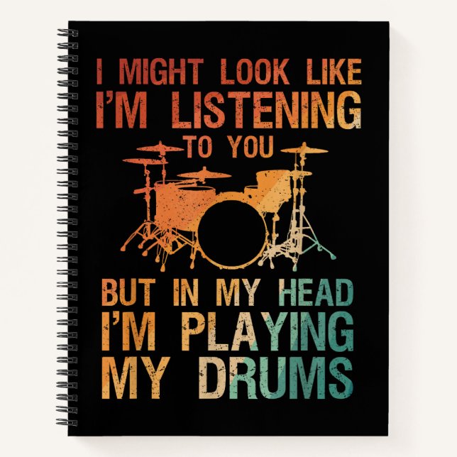 Funny Drummer Art for Men Drum Player Percus Notizbuch (Vorderseite)