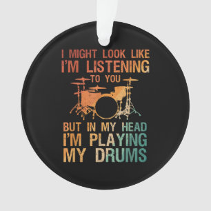 Funny Drummer Art for Men Drum Player Percus Ornament